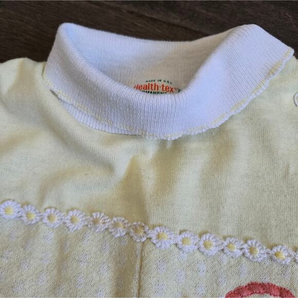Vintage Floral Baby Onsie Romper Size 24 Months Spring Easter Daisy Applique - Picture 4 of 8